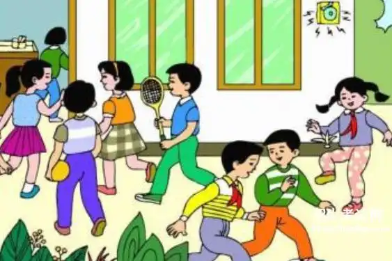 下课铃响后动作作文