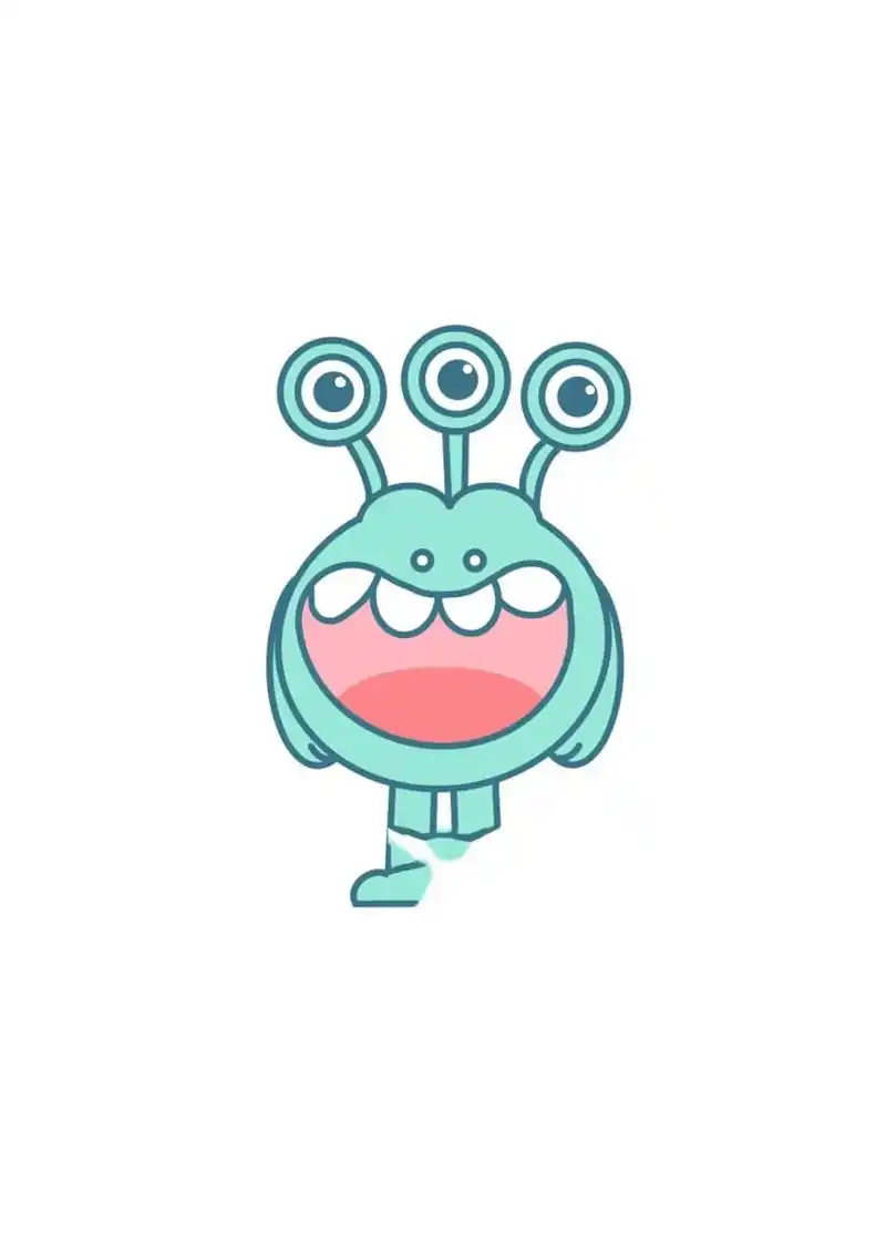 可爱小怪兽简笔画|零基础超萌手帐贴纸素材 怪兽也要可可爱爱 .