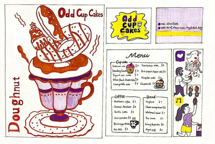 菜单设计|手绘甜品店🥐