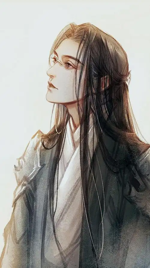 古风长发美男手绘