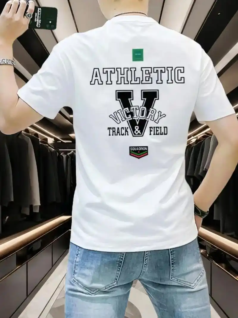 蓝晟依男士潮流修身短袖t恤