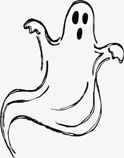 竖屏关键词  黑色幽灵鬼魂万圣节妖魔鬼怪惊悚恐怖鬼节简笔画 手绘