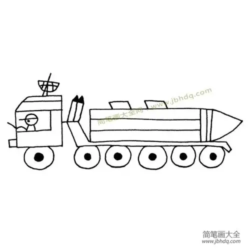 雷达导弹车简笔画图片