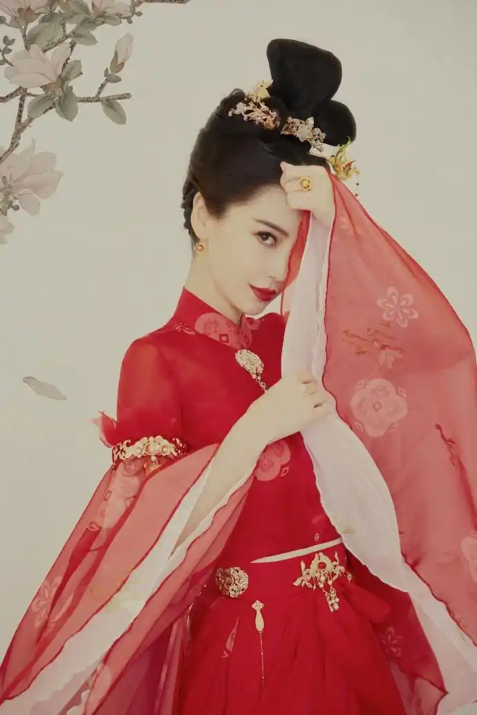 angelababy红衣古装美照,yyds