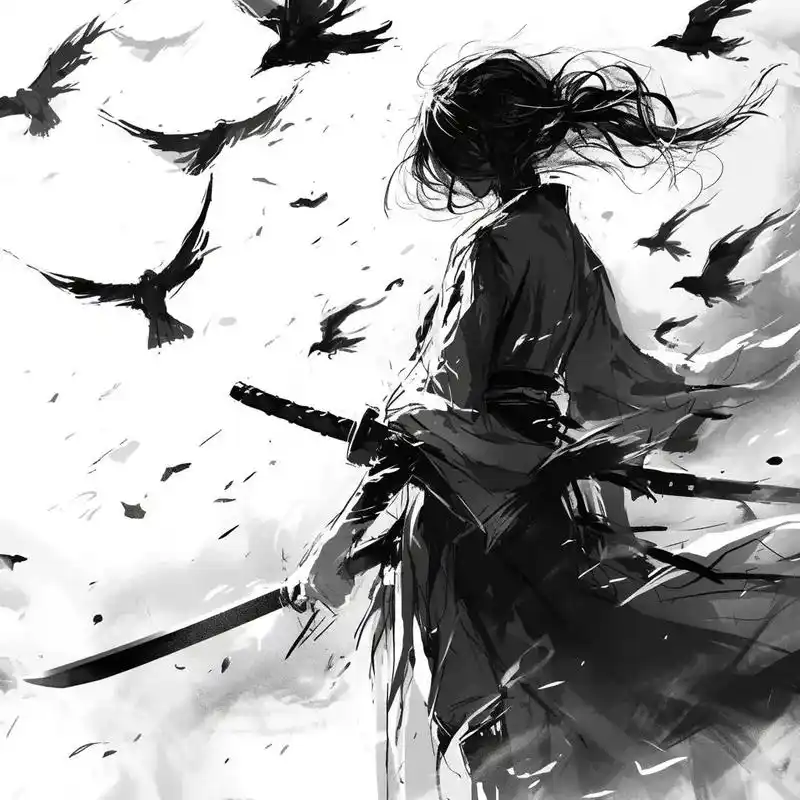 「黑白头像」孤寂感十足的古风黑白头像.