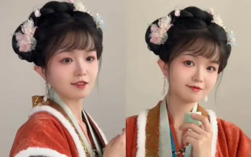 汉服发型教程|温婉宋制发型 仿宁安如梦姜雪慧发型教程