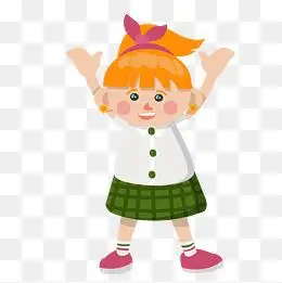 举起双手的女孩人物设计