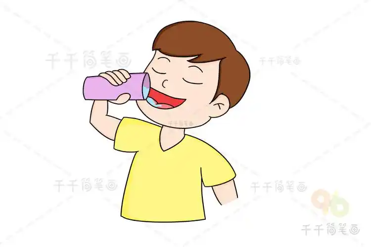 健康生活方式 多喝水_健康生活简笔画