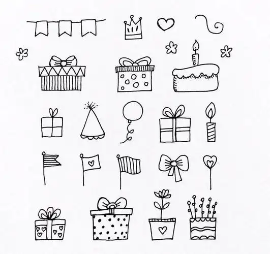 生日小图案简笔画生日图案简笔画