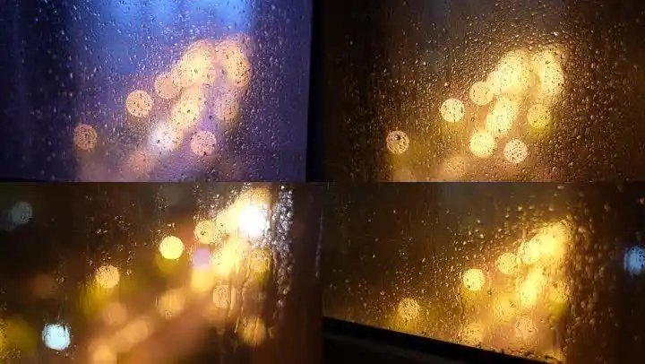 4k窗户窗外雨滴_玻璃_水滴_下雨_3840x2160_高清视频素材下载(编号