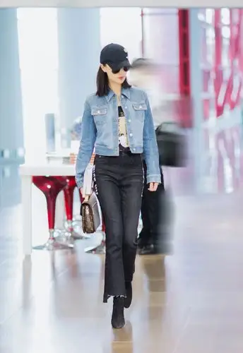 蓝盈莹图片 蓝盈莹优雅时尚机场街拍图片[2/4]_明星_美桌网