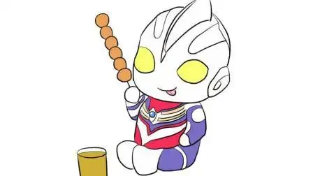 爱吃烧烤的迪迦奥特曼儿童卡通简笔画