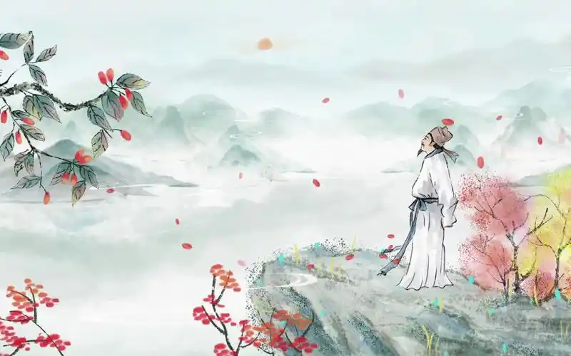 中国风古代古诗诗人朗诵演讲背景视频素材