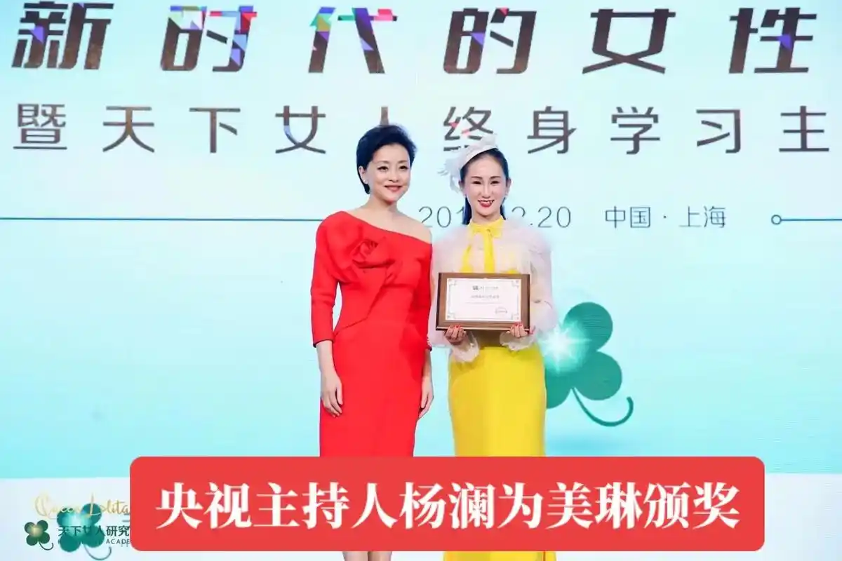 央视主持人杨澜为美琳颁奖现场报道 - 抖音