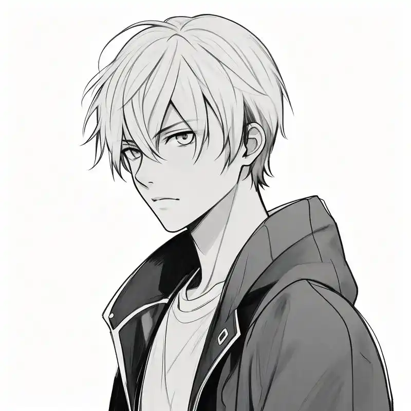 冷酷男性🕴️黑白素描头像