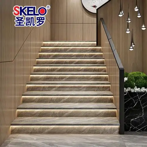 圣凯罗 网红感应楼梯踏步瓷砖470x1200梯级砖通体大理石阶梯砖
