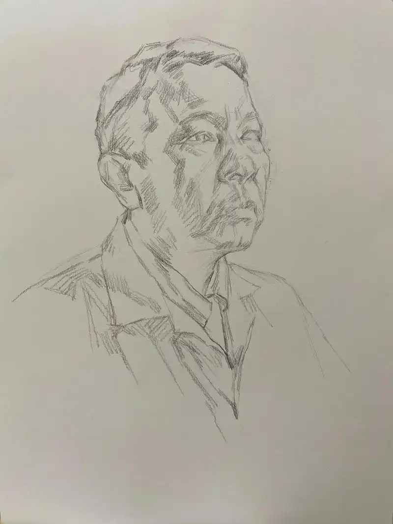 男中年06素描头像步骤图.#素描人物 #人物肖像 #美术生 # - 抖音