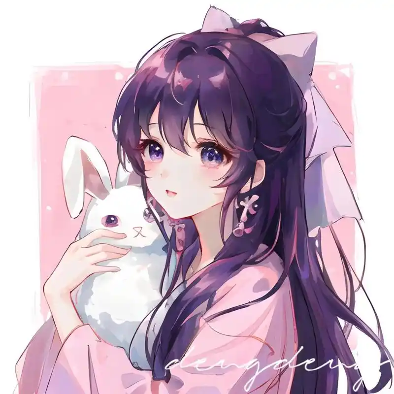 家有萌兔,啾|动漫女生头像|二次元粉色系