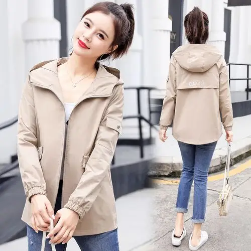 女士风衣短款外套2019秋装新款宽松休闲外套
