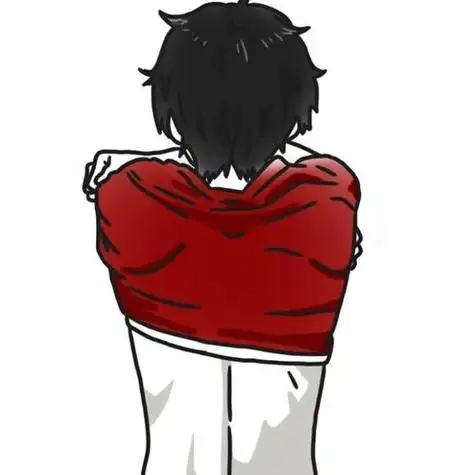 自描动漫头像男漫男头暗黑系黑红背影二传注明