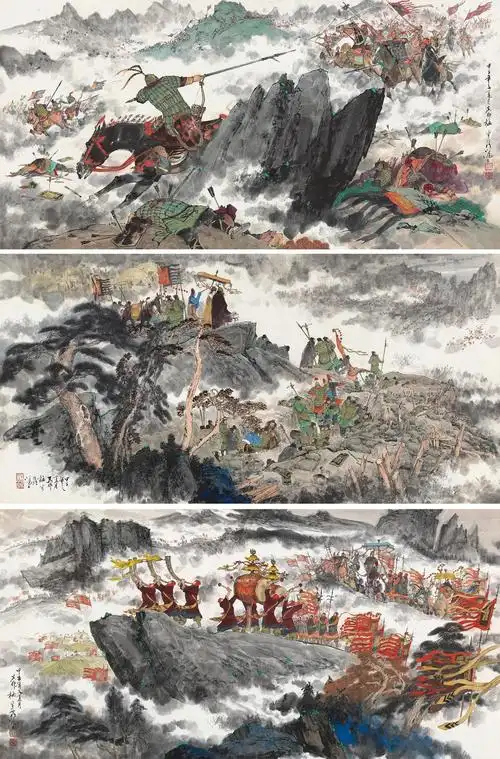 0691 甲子(1984年)作 十面埋伏 镜心 设色纸本