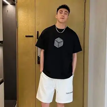 重磅棉韩版短袖t恤男宽松港风衣服潮流潮牌夏季男女生情侣半袖