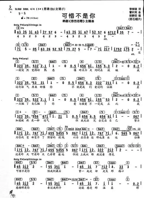 可惜不是你_可惜不是你简谱_可惜不是你吉他谱_钢琴谱-查字典简谱网
