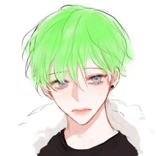 原谅色头像绿头发男头