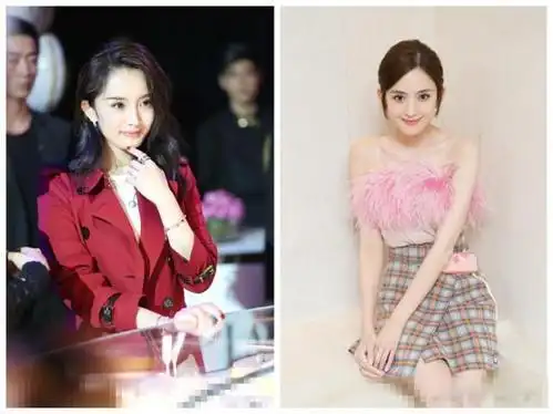 杨幂和古力娜扎都穿粉色系,两人穿衣打扮的风格很像!