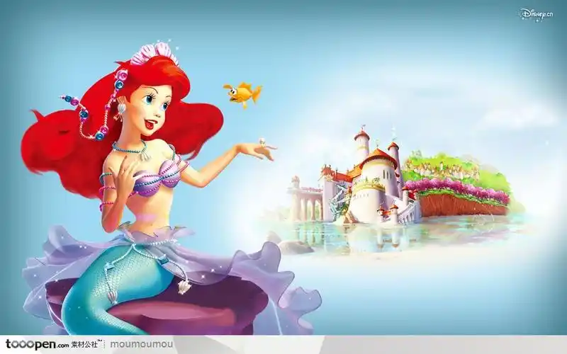 迪士尼公主桌面壁纸-小美人鱼- 素材公社