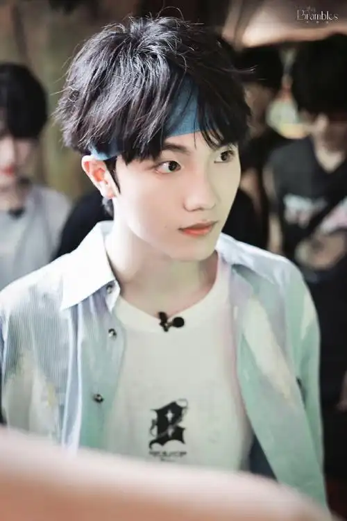 苏新皓蓝色发带