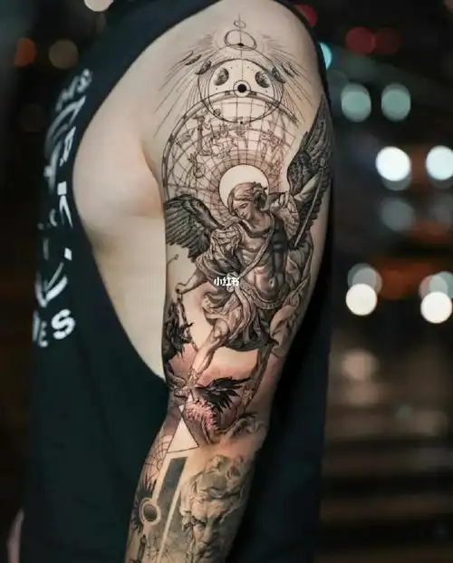 高级98艺术感满满的7715高级单针天使纹身