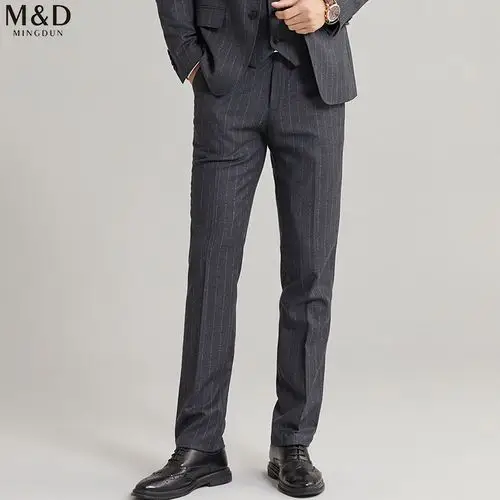名盾纯羊毛西裤男秋冬新款修身直筒裤商务正装长裤时尚百搭西装裤