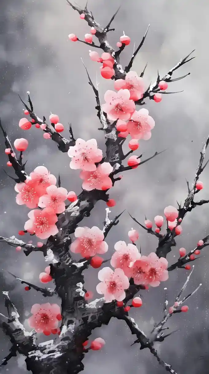 唯美诗词与ai创意:《梅花引·荆溪阻雪》 白鸥问我泊孤舟,是身留