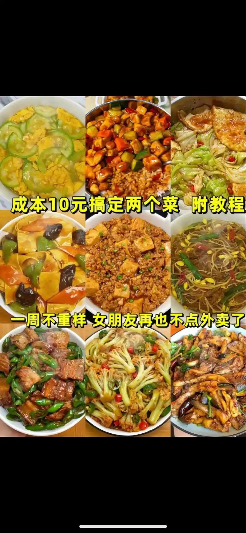 10元搞定的家常菜菜谱!
