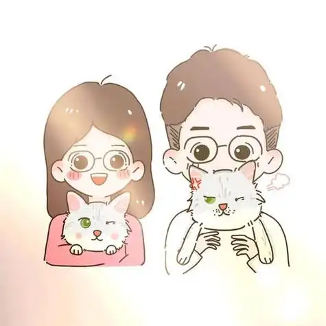 情侣头像q版呆萌分开 情侣头像图片大全 -【爱个性】