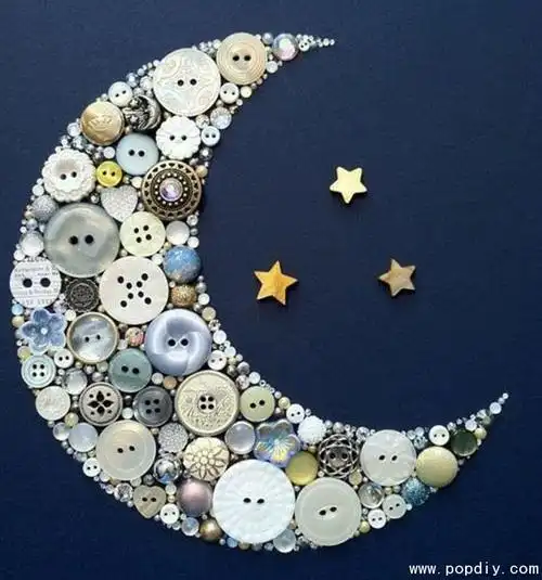 创意纽扣大拼贴diy成精美艺术品