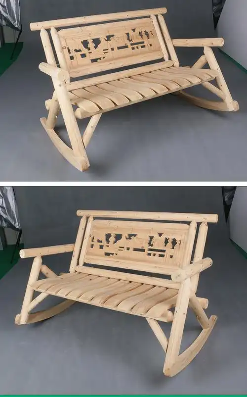 产地货源风格款实木阳台成人户外摇摇椅摇椅躺椅休闲懒人木摇摆椅