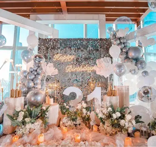 生日派对场景布置图片生日宴会现场布置案例图