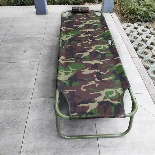 四川成都简易单人折叠床迷彩行军床军绿色救灾临时午休折床免安装