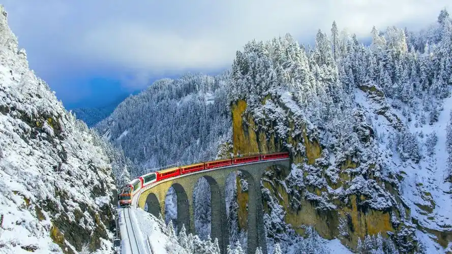 丛林铁路高架桥瑞士2021年必应主题桌面图片