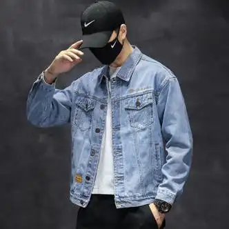 凡帝格牛仔衣外套男韩版潮流2021春秋款潮牌ins宽松休闲男士夹克6630