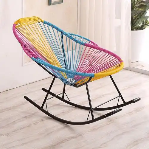 摇椅网红三色摇摇躺椅摇摇椅彩虹家用懒人成人宝宝午睡摇躺椅一件