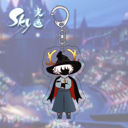 牧王星sky光遇学生钥匙扣q版花环箬笠巫师书虫可爱卡通公仔立体书包