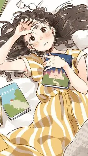 治愈系动漫少女清新甜美手绘插画