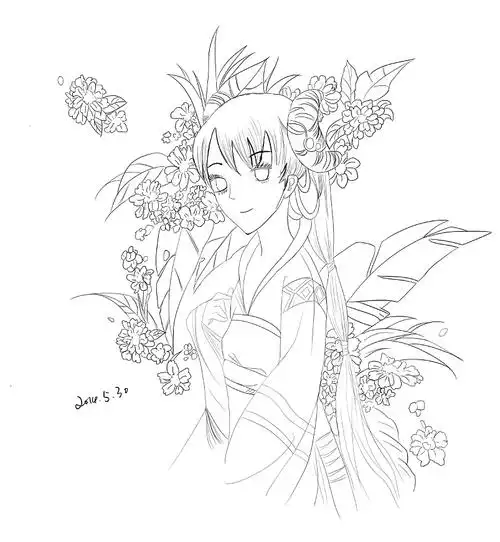 绘画——古风美少女练习