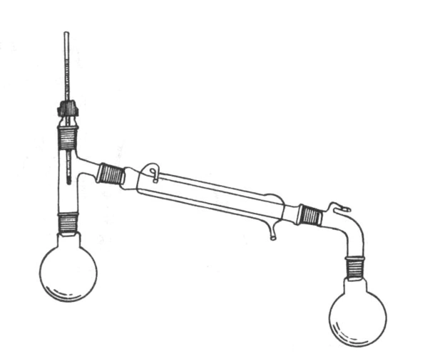 仪器安装(仪器装置见图) 蒸馏仪器主要由蒸馏瓶,蒸馏头,温 度计,温度