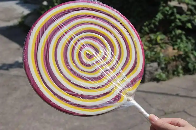 抖音巨型500g棒棒糖超大彩虹创意糖果生日礼物比脸大波板糖包 500克