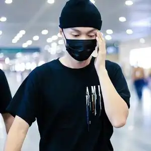 张艺兴同款t恤 机场银发短袖 泼墨彩条印花衣服 莲二巡演唱会应援