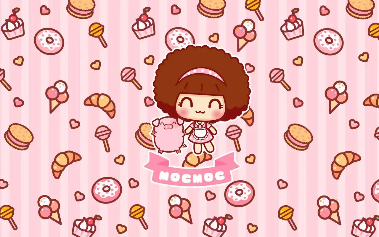 摩丝摩丝电脑壁纸～摩丝摩丝和小猪